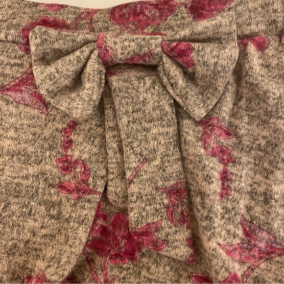 NWOT Girls XL Two Piece Grey Pink Floral Hacci Skirt Cardigan Set - Picture 12 of 15